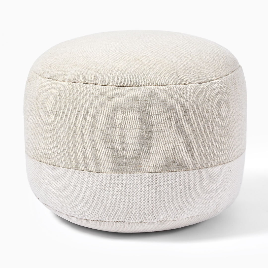 Cotton Canvas Round Pouf