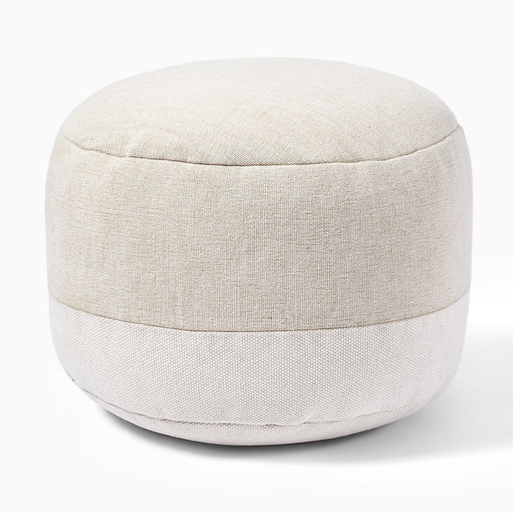 Cotton Canvas Round Pouf