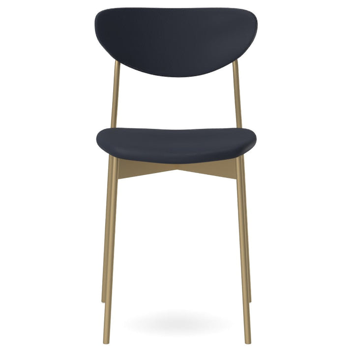 Mid-Century Modern Petal Upholstered Dining Chair - Leather