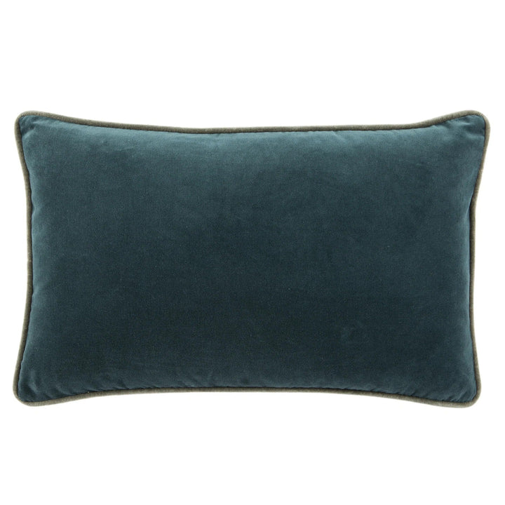 Lyla Solid Teal Grey Pillow With Insert-21"x13"