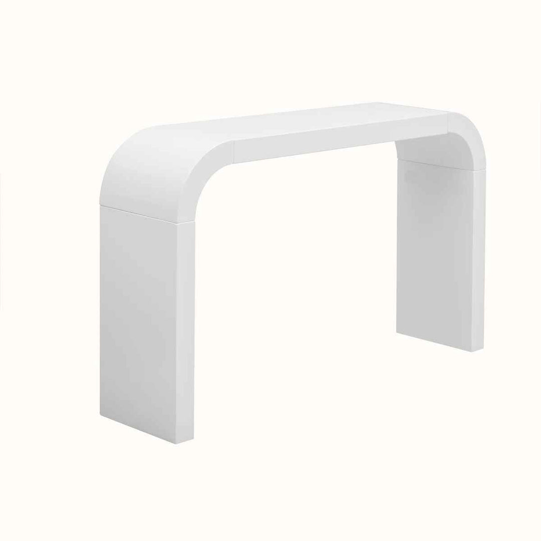 Minimalist Console Table With Elegant Lines And Arc Shaped Edge