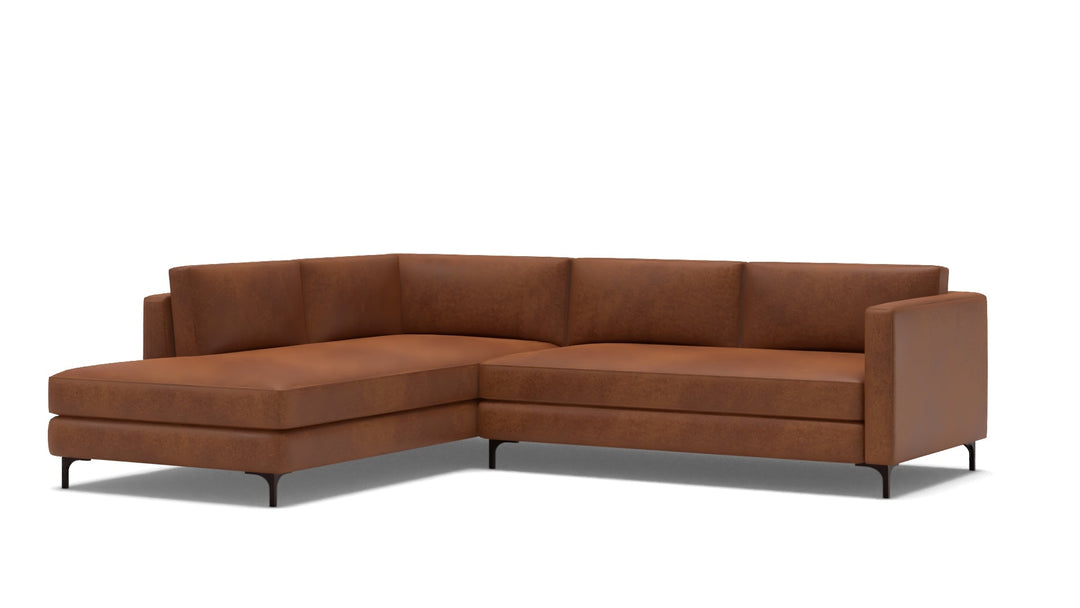 Jake Leather Left Return Bumper Sectional