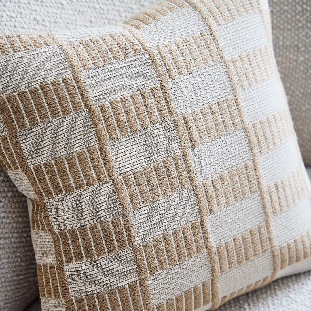 Woven Checker Jute Pillow Cover