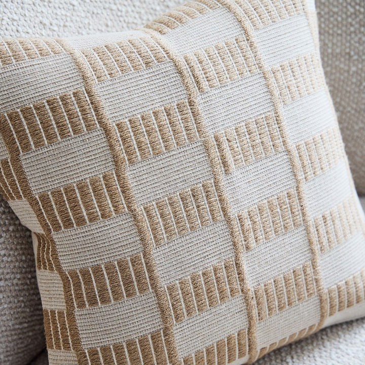 Woven Checker Jute Pillow Cover