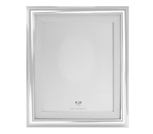 Personalized Silver Plated Grosgrain Ribbon Mat Frame White