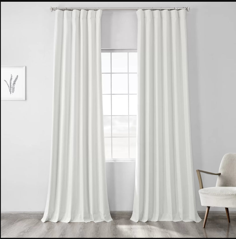 Bodulf Blackout Curtains for Bedroom Thermal Cross Linen Weave Curtains