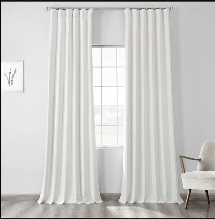 Bodulf Blackout Curtains for Bedroom Thermal Cross Linen Weave Curtains