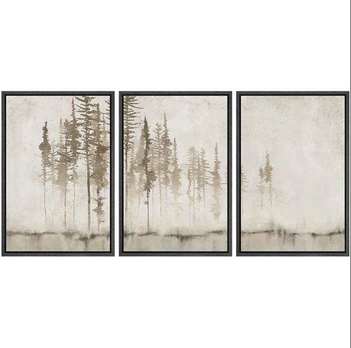 Grunge Forest Tree Landscape Framed