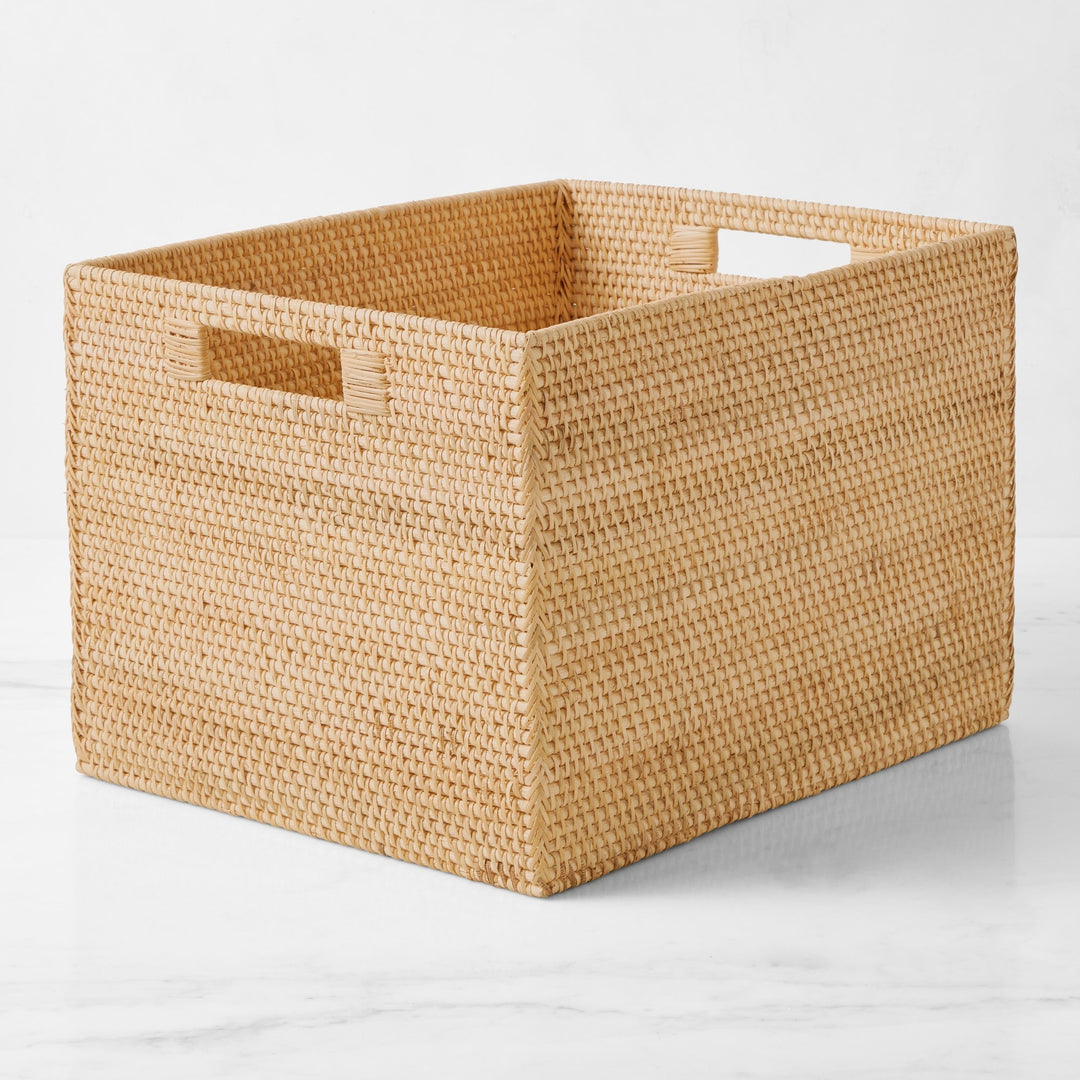 Hold Everything Rattan Cubby Pantry Baskets