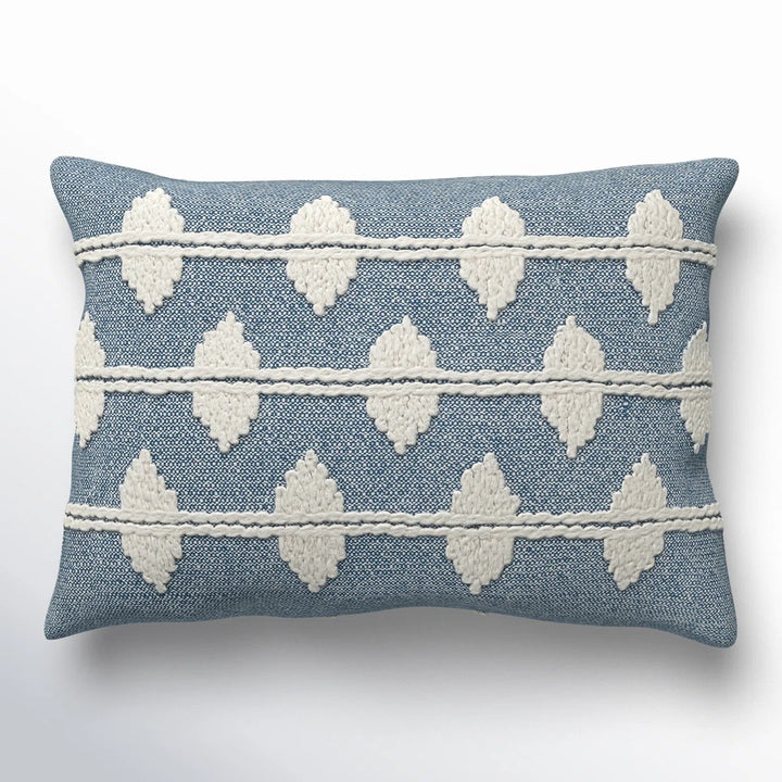 Heiden Embroidered Cotton Lumbar Throw Pillow 20x14