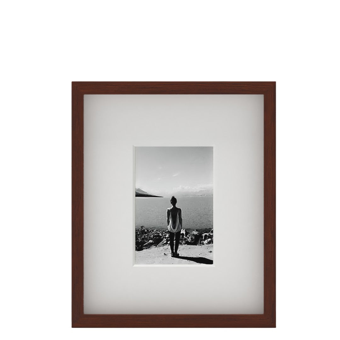 Gallery Walnut Frame With White Mat Framed-4''x6''