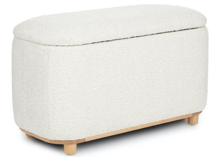 Maribo Ivory Bouclé 32" Storage Ottoman