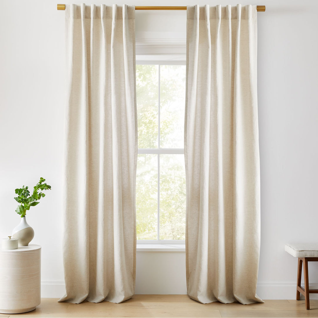 European Flax Linen Blackout Curtain-108"