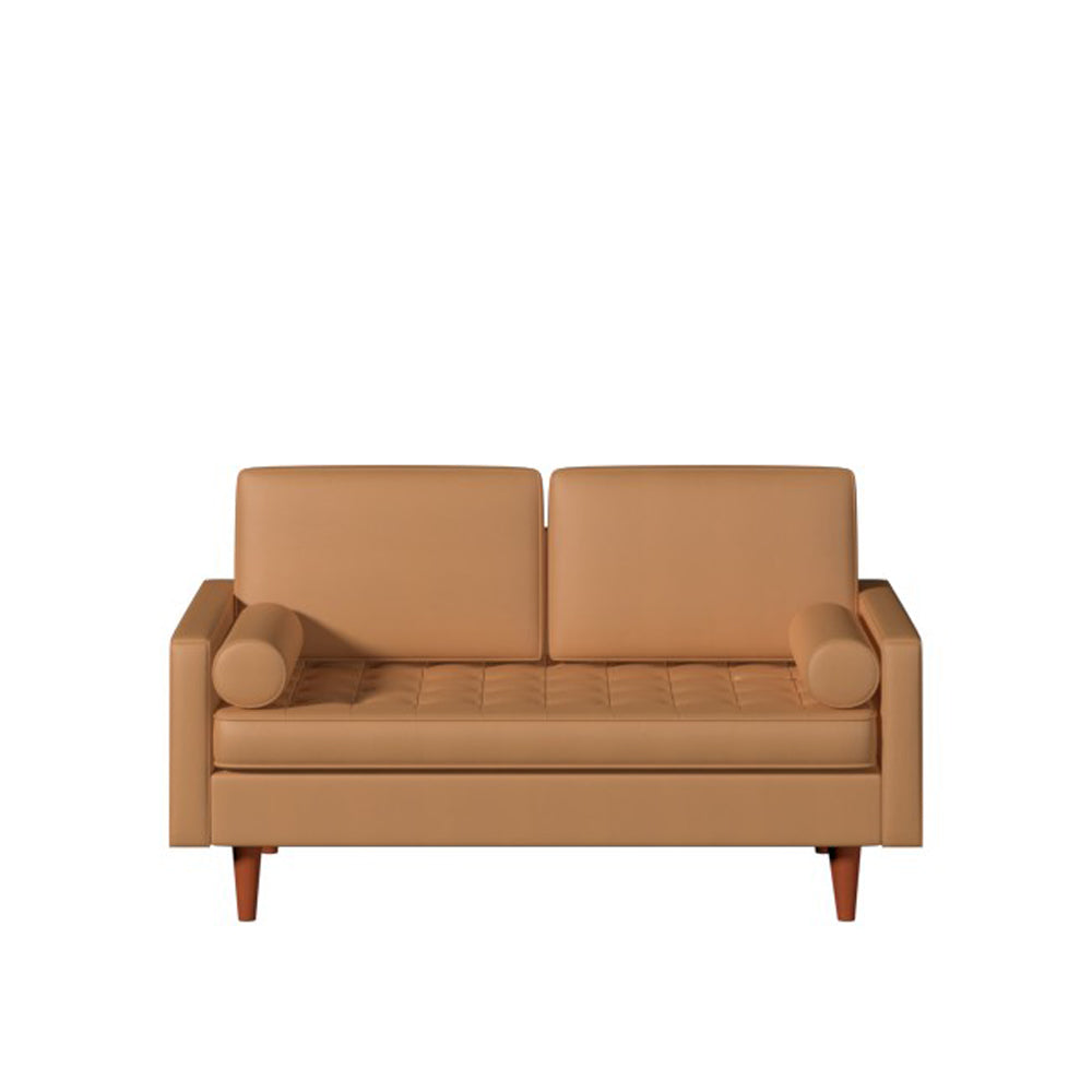 George Oliver Leather Square Arm Loveseat