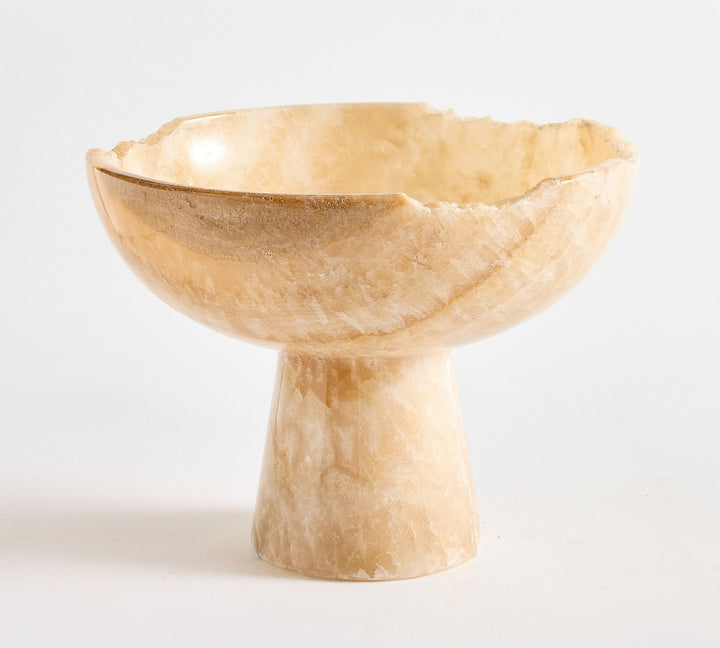 Onyx Stone Pedestal Bowl Large