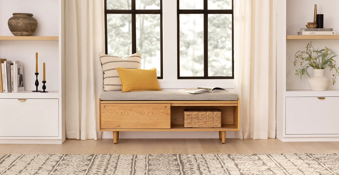 Nederin Rain Cloud Gray Oak Bench