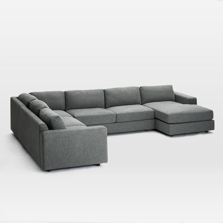 Urban  09: LA 2 Sofa - Corner - Armless 2 Seater - RA Chaise - Deco Weave - Pearl Grays