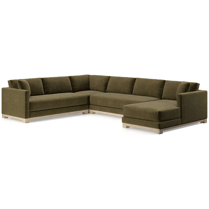 Gather Wood Base 4 Piece U Shaped Sectional
