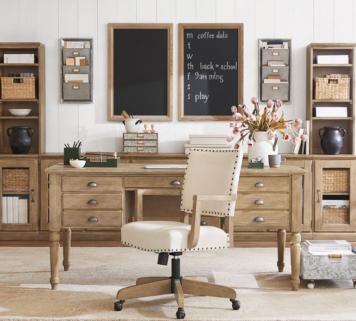 Printers Keyhole Desk with Drawers
