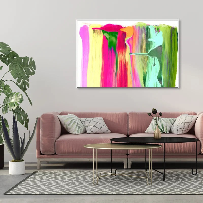 Abstract Come Out To Play Floater Graphic Art on Canvas With Frame-36"x54"