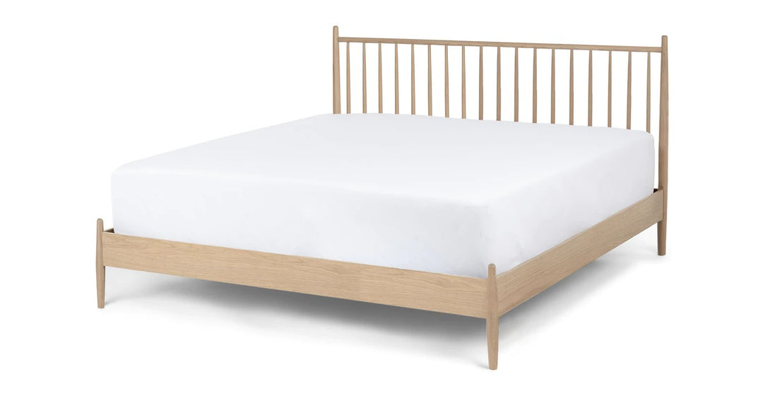 Lenia White Oak Bed-King