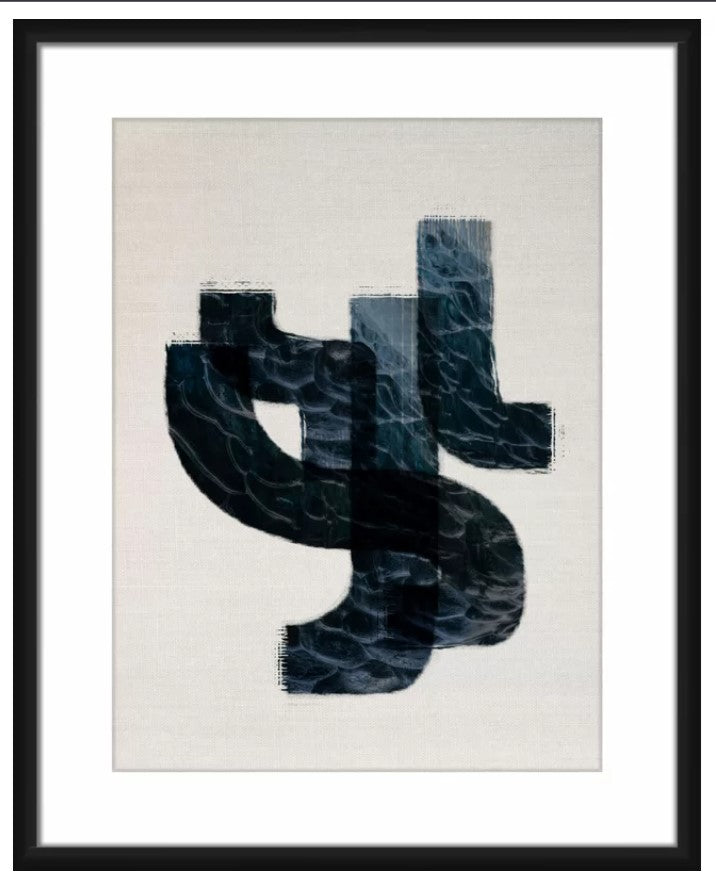 Ocean Blue Abstract by PTM Images With Frame-25.25"x 31.25