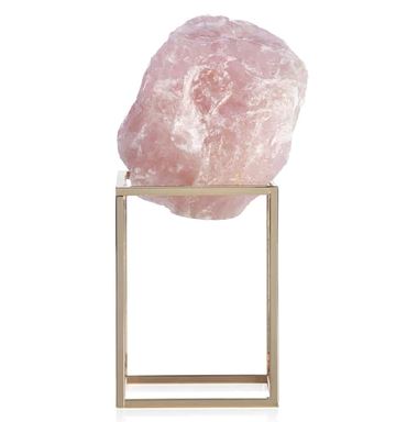 Rose Quartz On Metal Stand