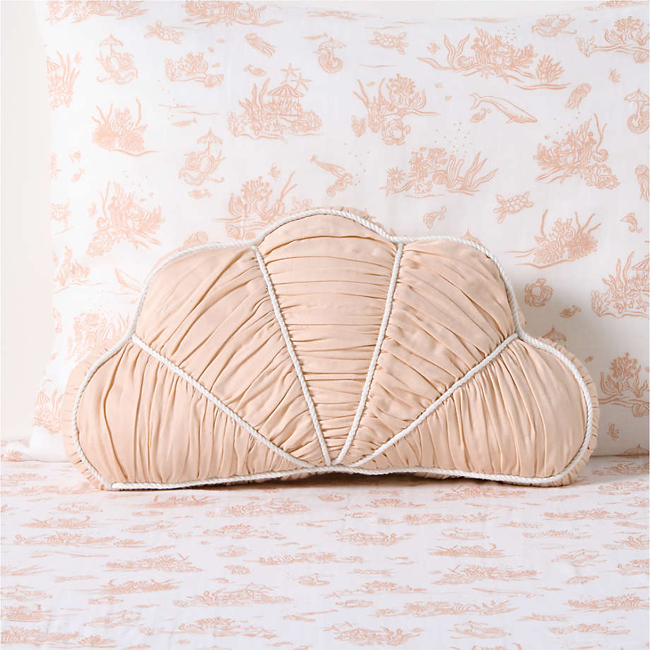 Bea Pink Ruched Shell Pillow