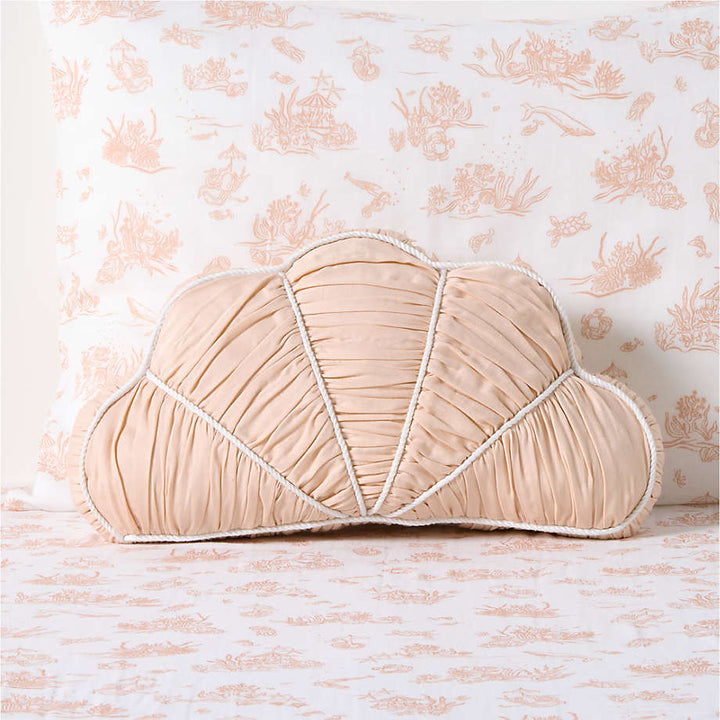 Bea Pink Ruched Shell Pillow
