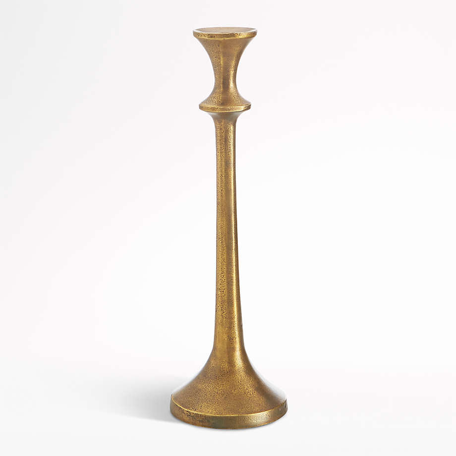 Emmett Antique Brass Taper Candle Holder 12"