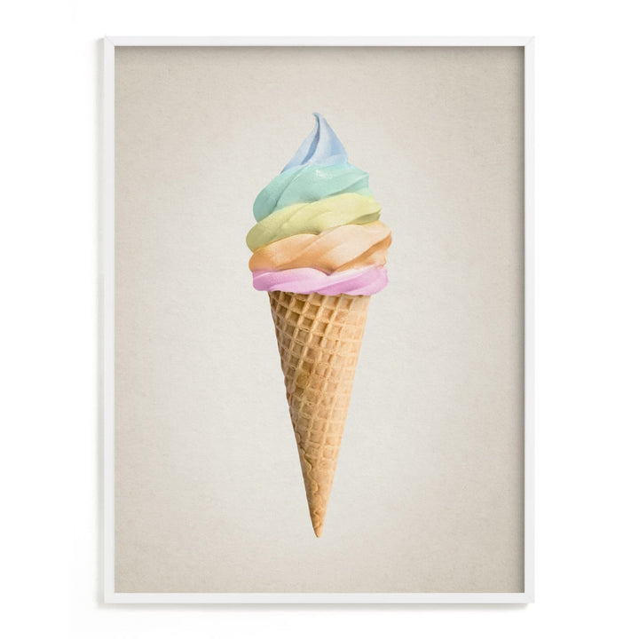 Minted Rainbow Ice Cream Framed Art