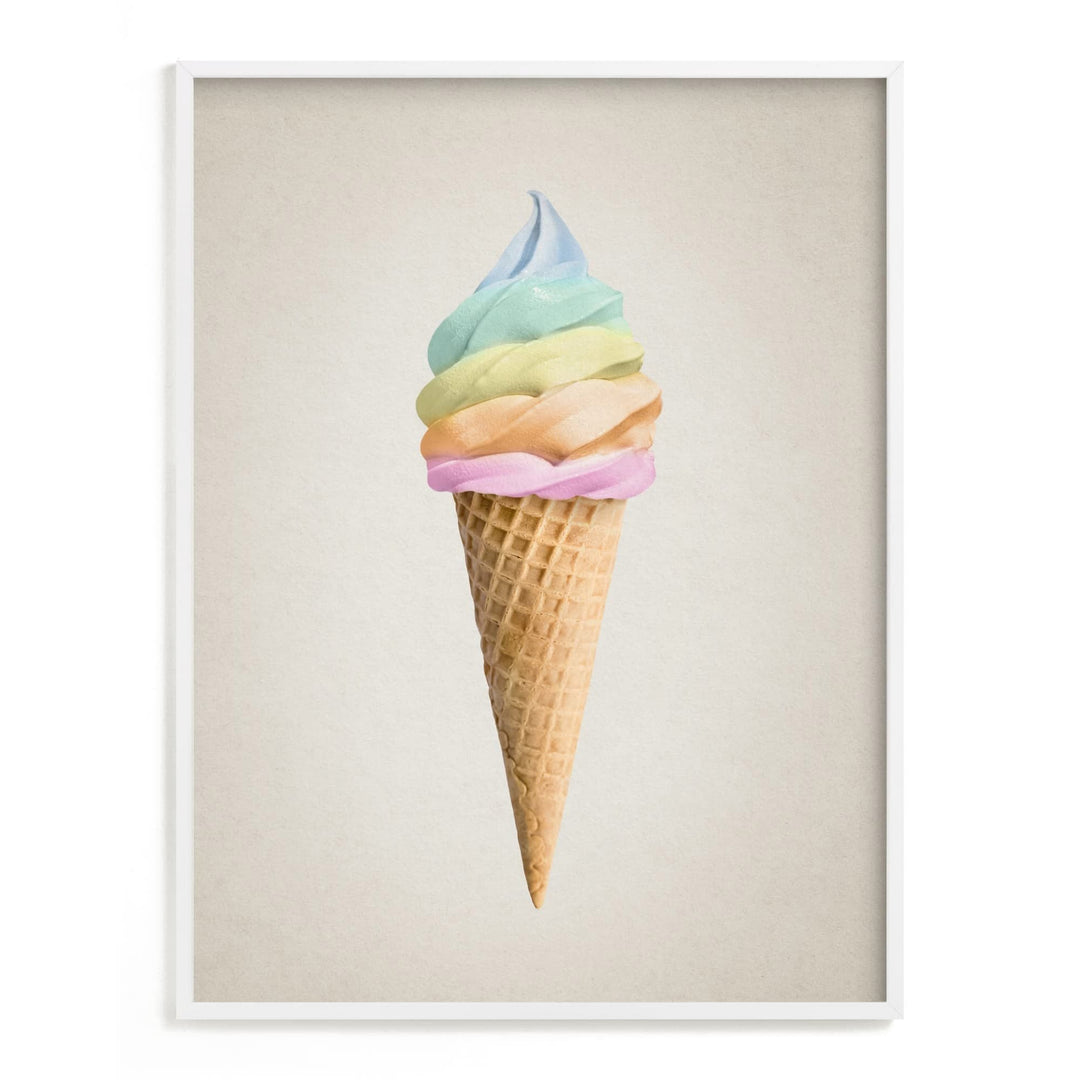 Minted Rainbow Ice Cream Framed Art