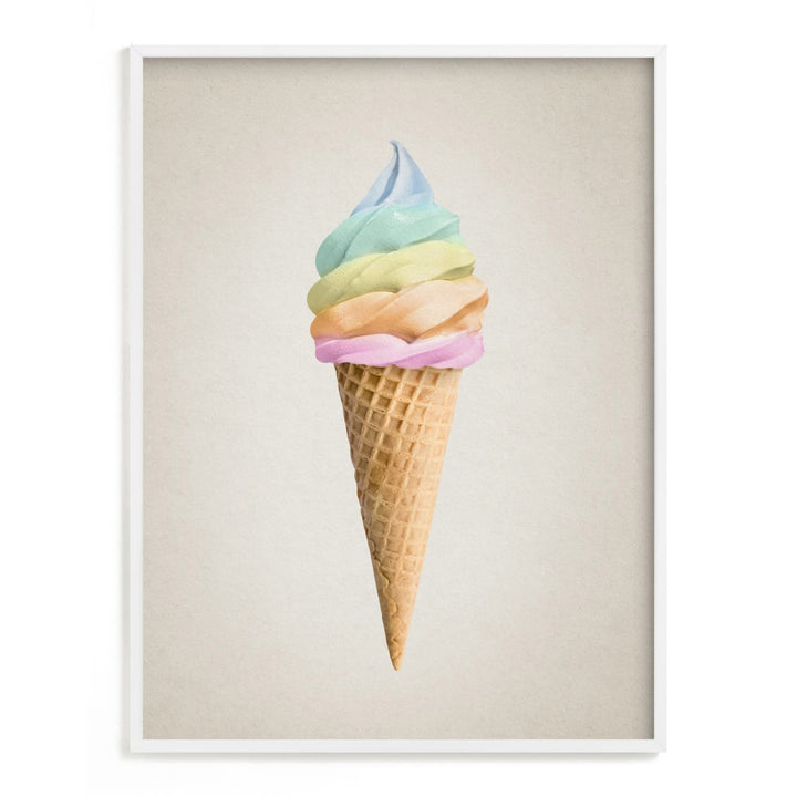 Minted Rainbow Ice Cream Framed Art