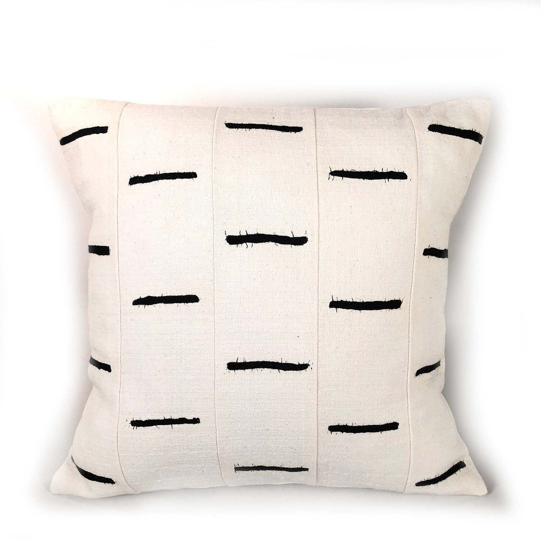 Tonga Pillow Cover Black Dashes