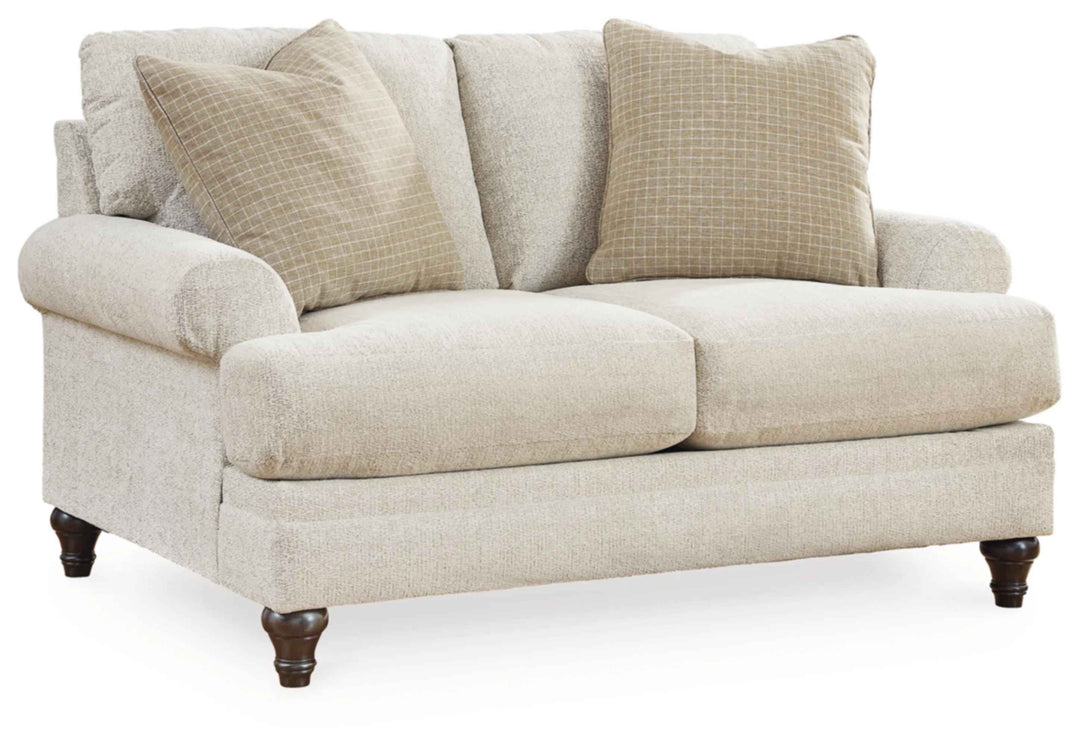 Rolled Arm Loveseat with Reversible Cushions