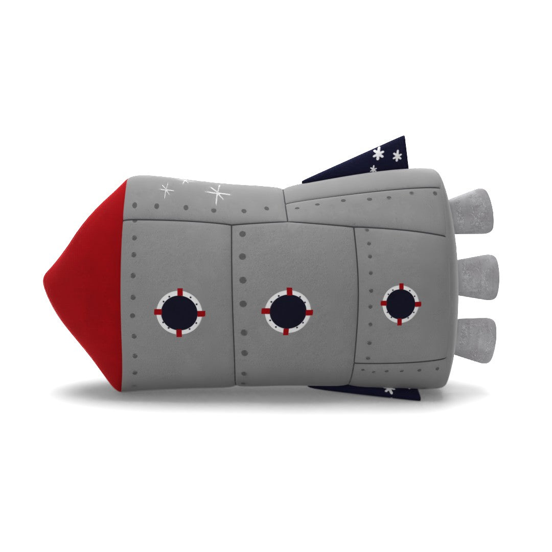 Light Up Rocket Pillow 20"x12"