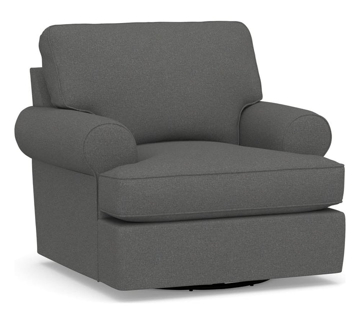Buchanan Roll Arm Upholstered Swivel Armchair