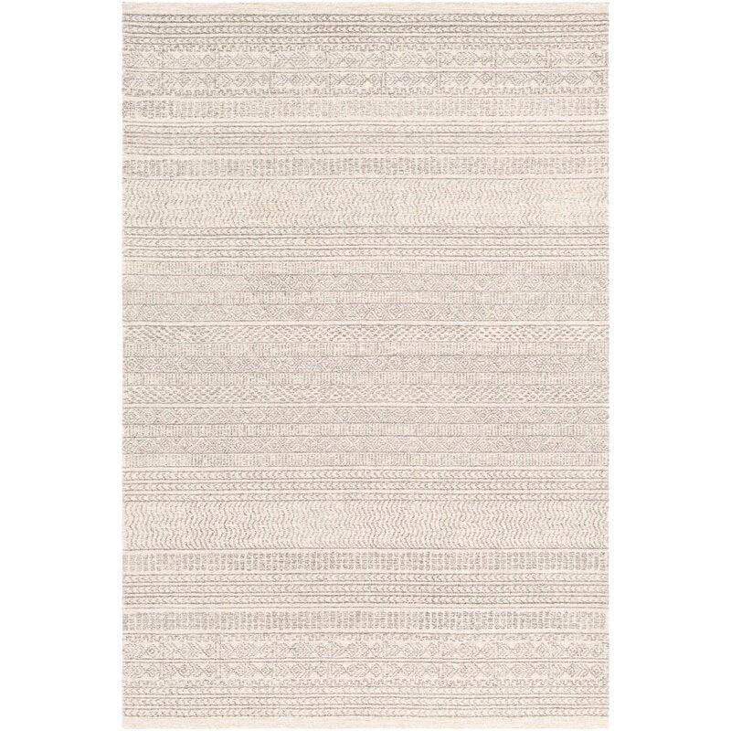 Abdera Geometric Handmade Tufted Wool Gray