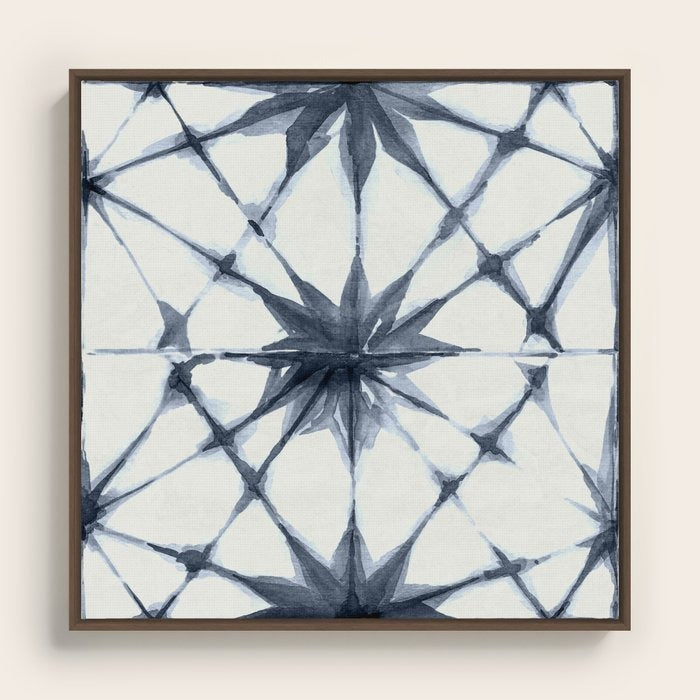 Shibori Starburst on Lunar Gray Canvas Print
