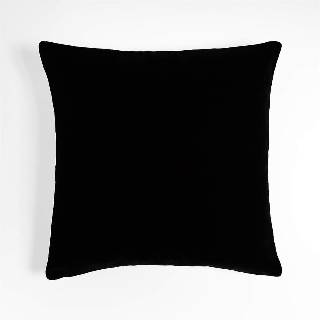 Ink Black Faux Mohair Pillow Cover 20x20