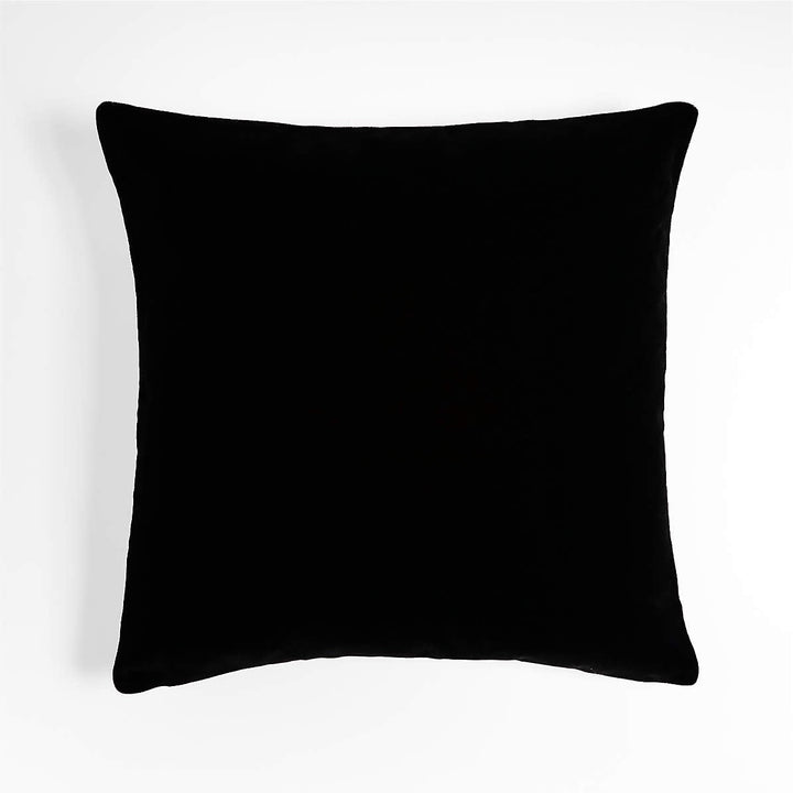Ink Black Faux Mohair Pillow Cover 20x20