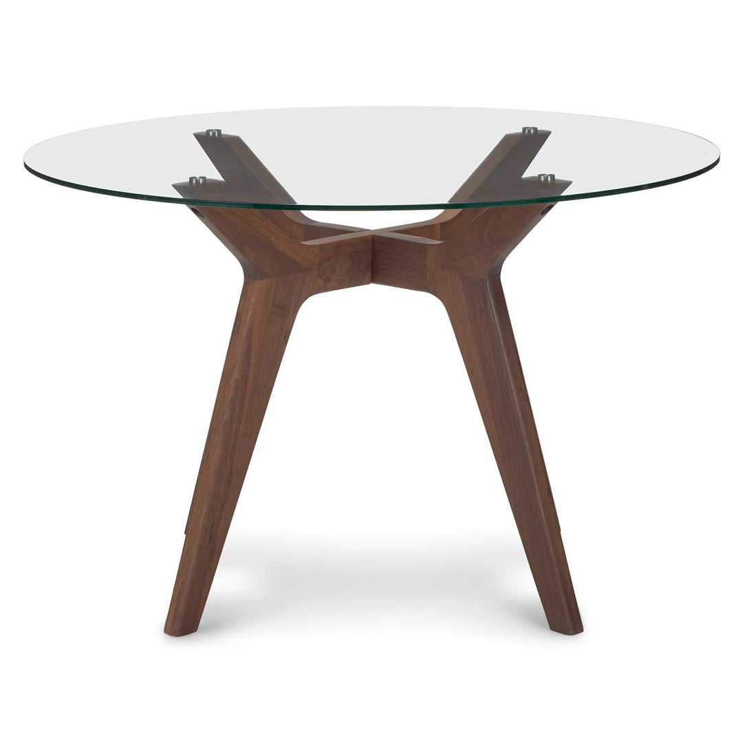 Emmer Glass Dining Table Walnut