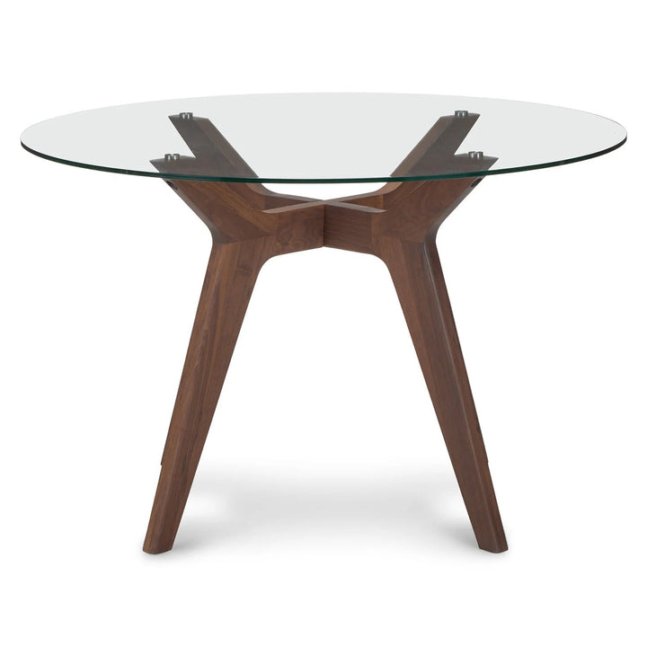 Emmer Glass Dining Table Walnut