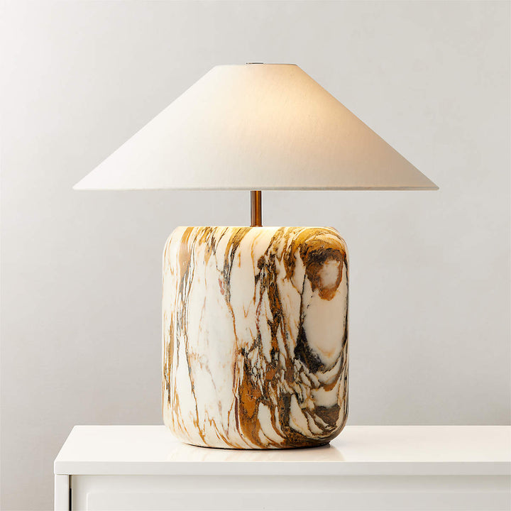 BLOCK GOLDEN CALACATTA MARBLE TABLE LAMP