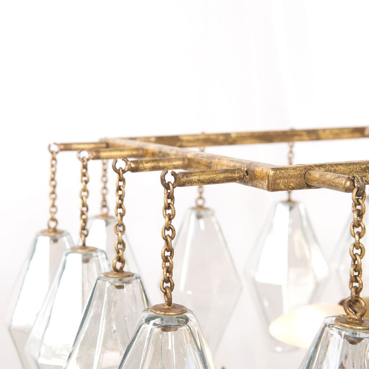 Grand Waterfall Rectangle Chandelier 52"