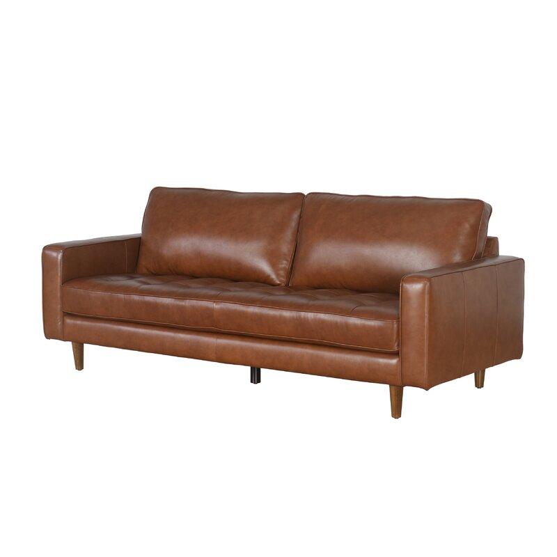 Clark 80 Genuine Leather Square Arm Sofa