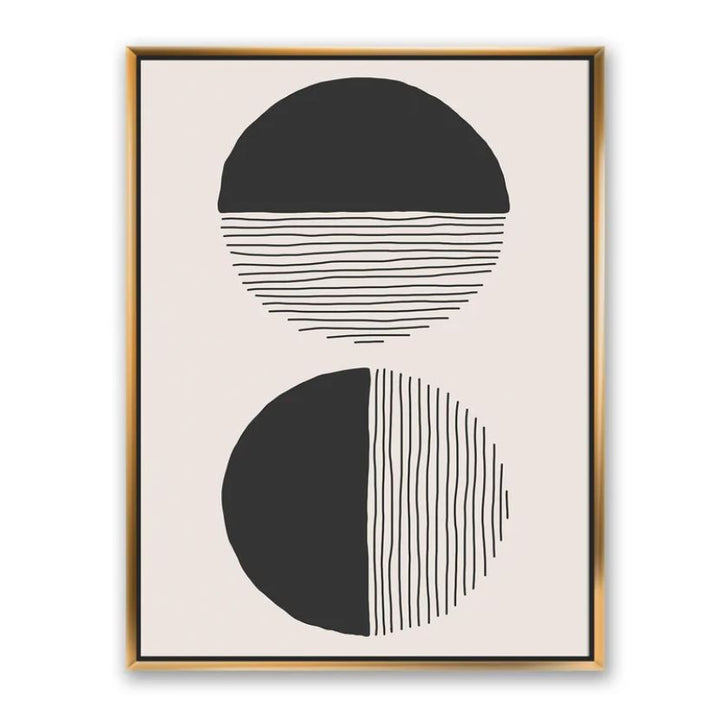Minimal Geometric Lines And Circle IV with frame-36''x46''