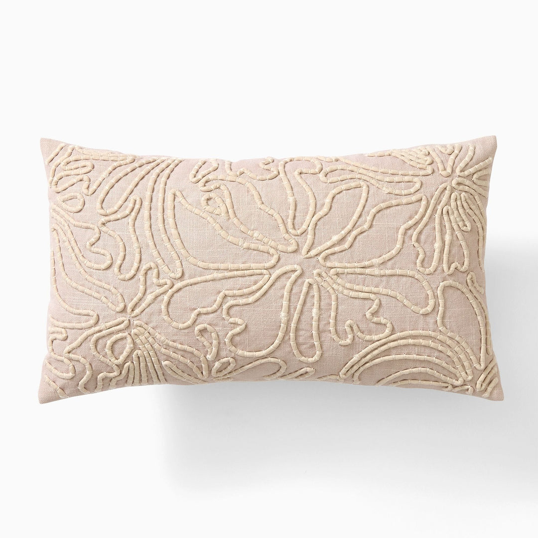 Corded Floral Pillow Cover 12x21