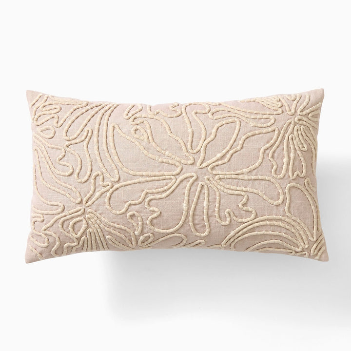 Corded Floral Pillow Cover 12x21