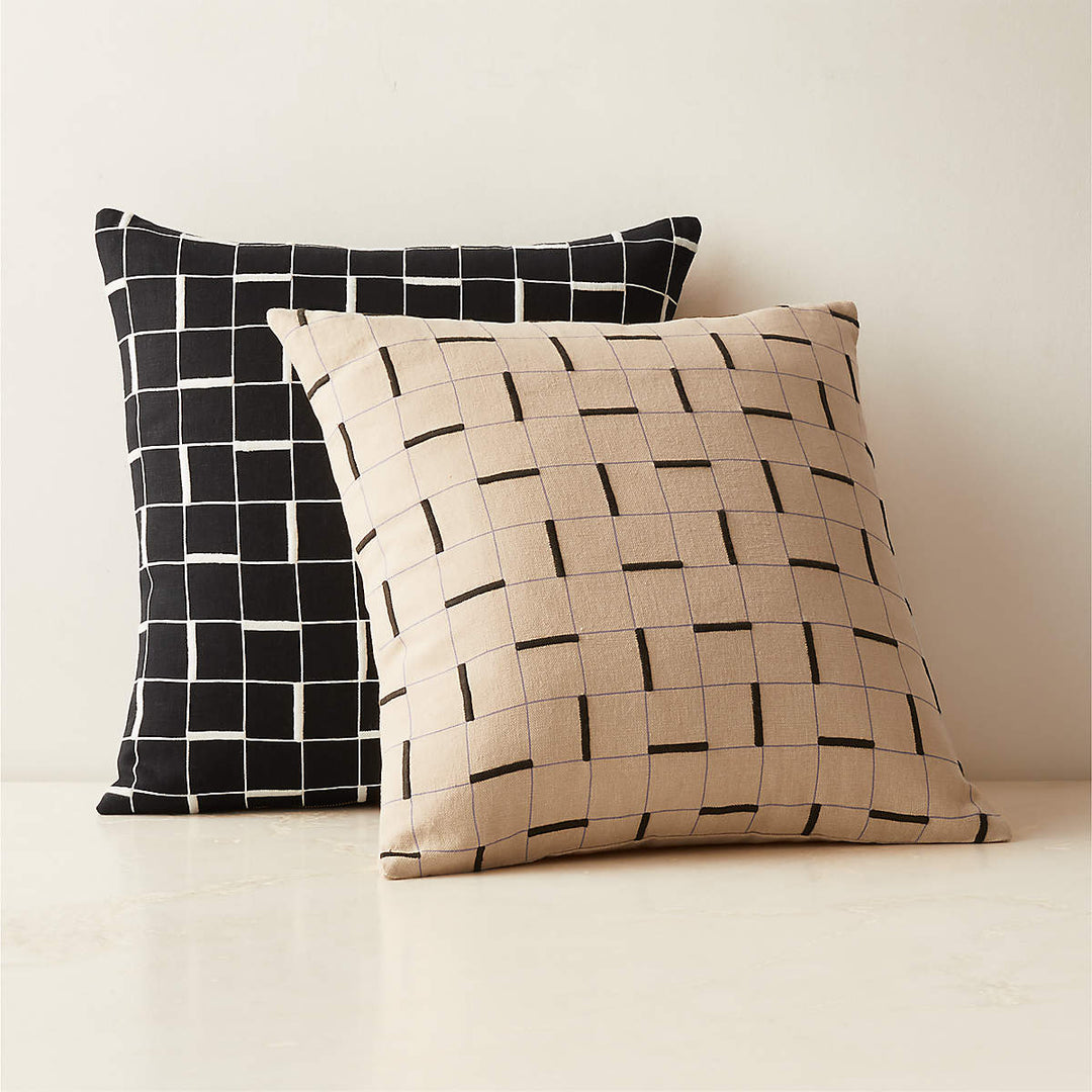 Symi Brown And Smoked Lavender Throw Pillow